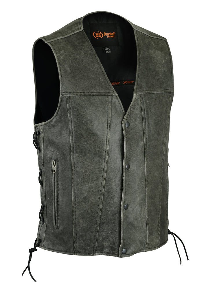 Men's Single Back Panel Concealed Carry Vest (Buffalo Nickel Snaps