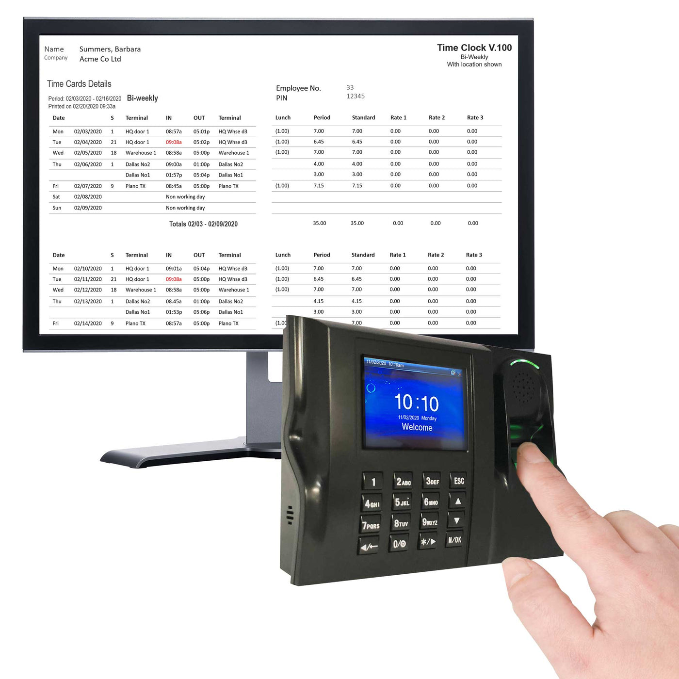 totalpass biometric time clock