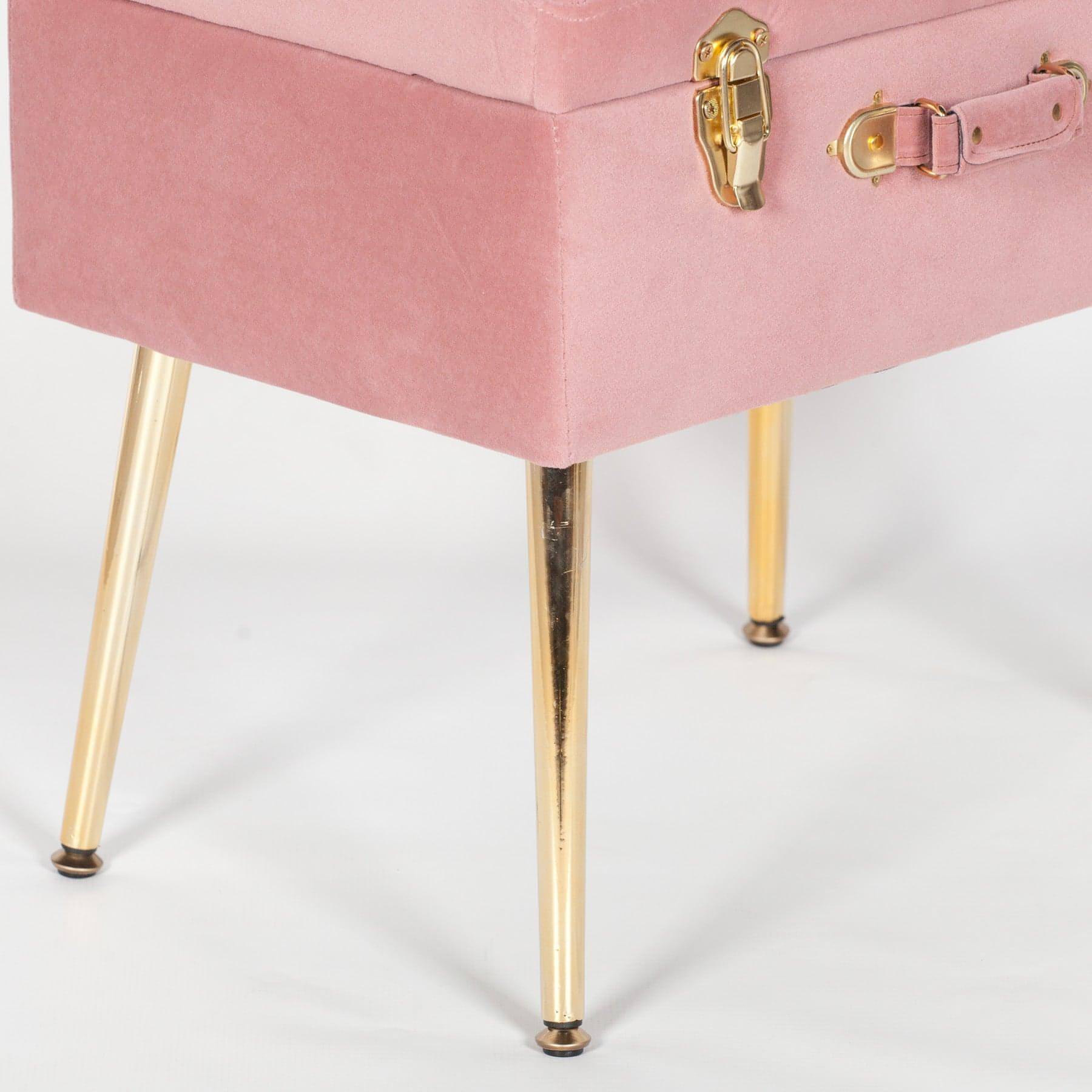 pink suitcase stool