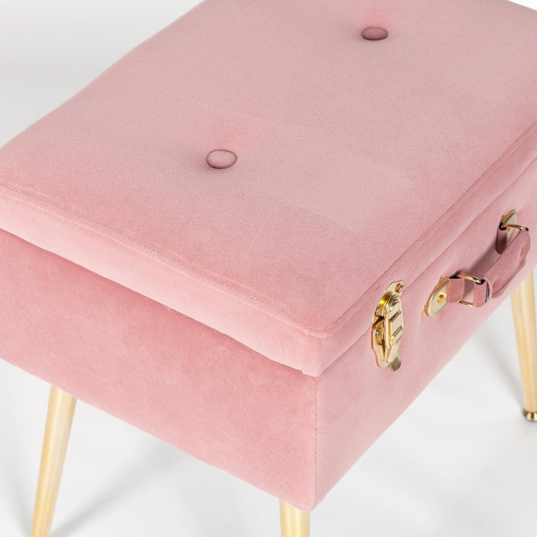 pink suitcase stool