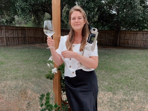 chelsie holding wine