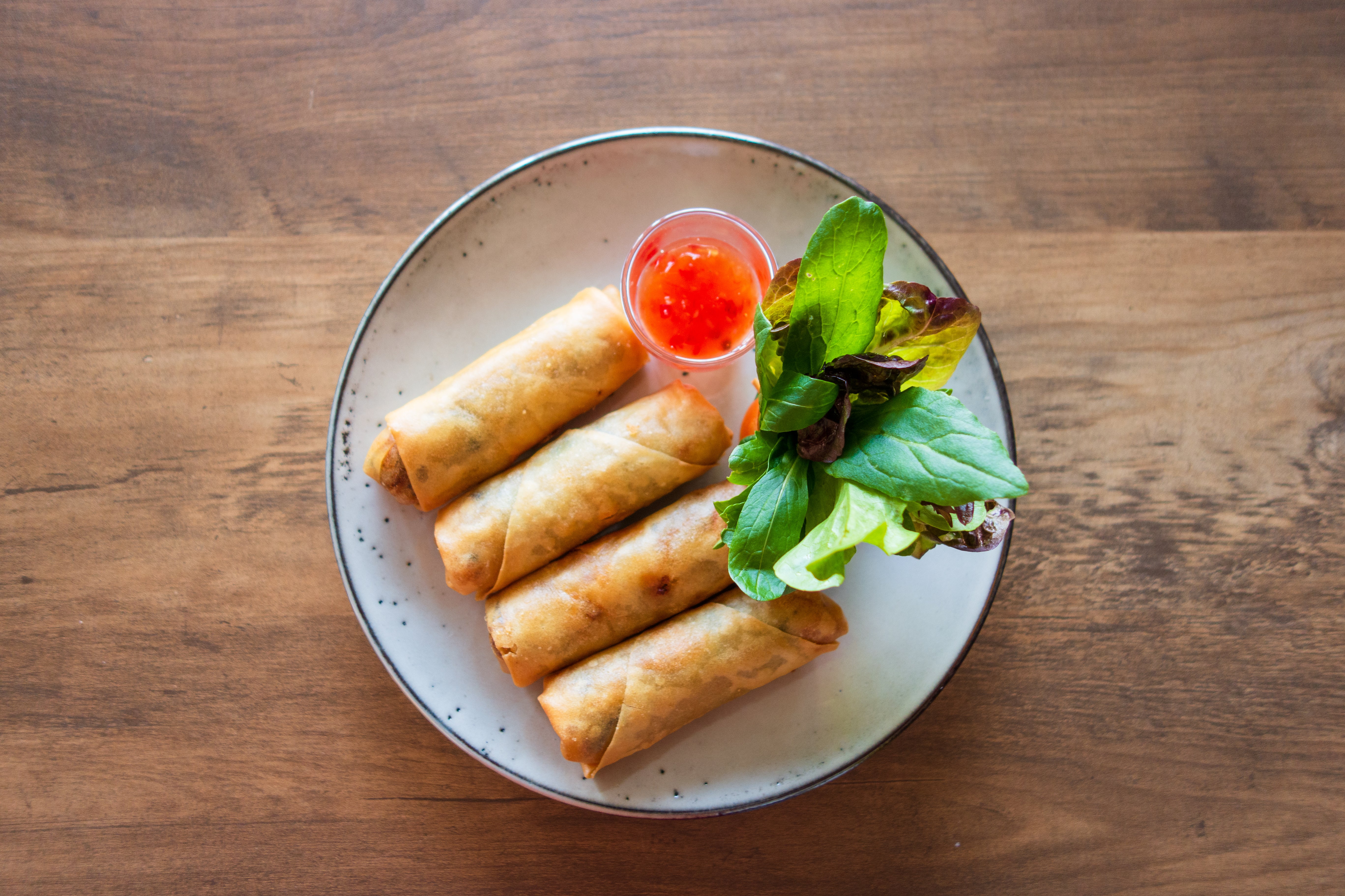 chinese spring rolls with pork cabbage and tofu