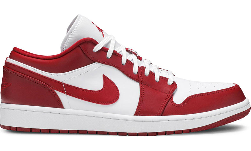 all red low top jordans