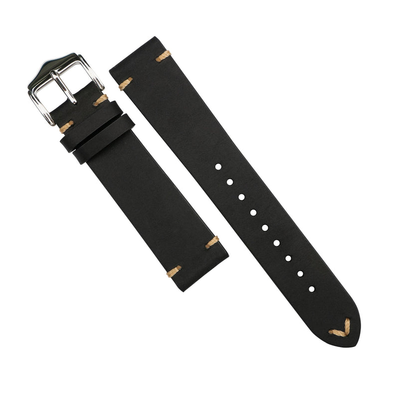 Premium Vintage Calf Leather Watch Strap in Black (20mm) | Nomad Watch  Works SG