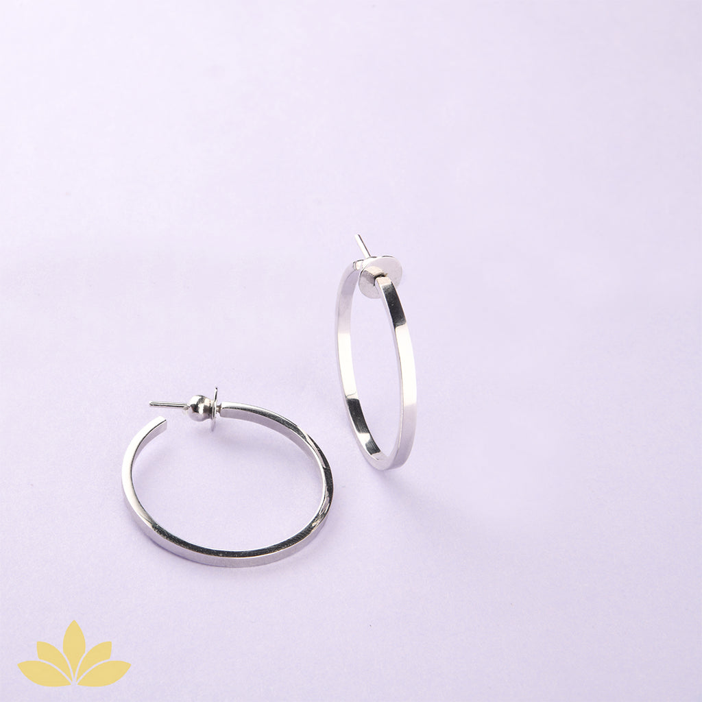 CH20-025 Classic 25mm, 1 inch 925 Silver Continuous Hoop Earrings -  1000Jewels.com