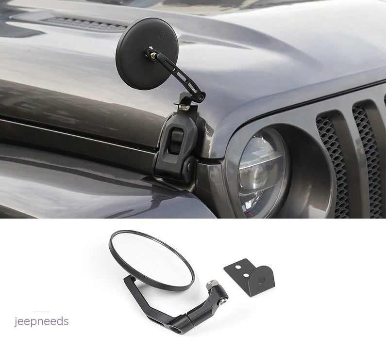Black Exterior Hood Cover Backup Rearview Mirror for Jeep Wrangler JL –  jeepneeds