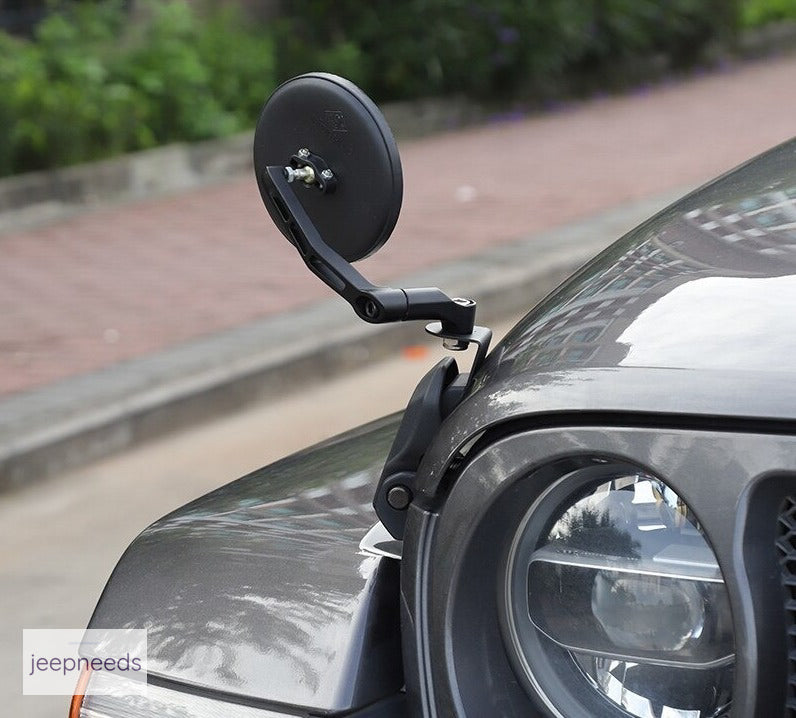 Black Exterior Hood Cover Backup Rearview Mirror for Jeep Wrangler JL –  jeepneeds