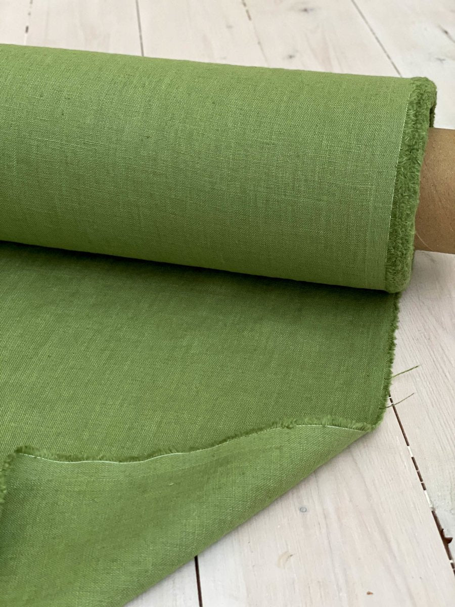 Dark Green Linen Fabric Sample Rustico - LinenBeauty