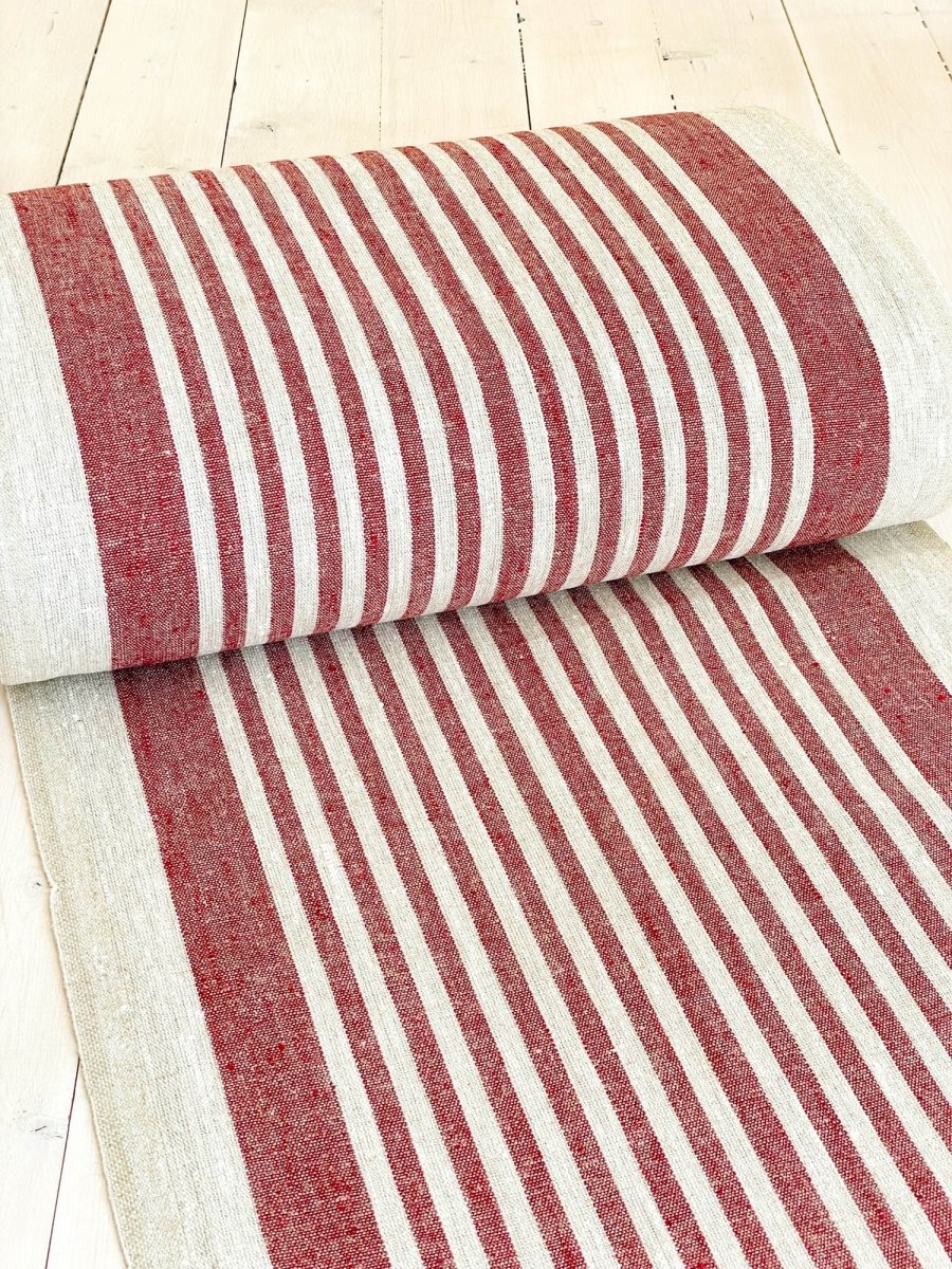 Thick Linen Kitchen Cloth: Natural with Red Stripe – Shop Fog Linen