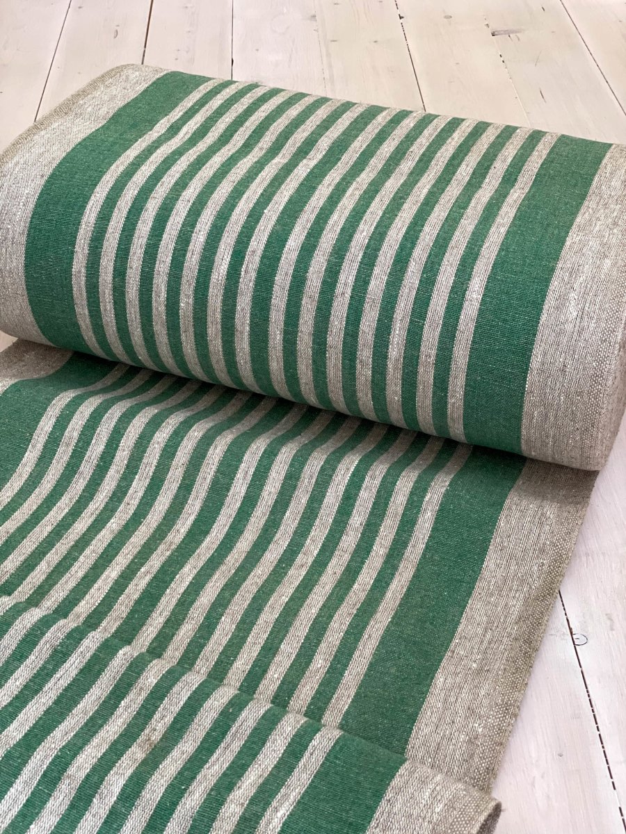 Linen Fabric Stripe Natural - Pattern fabrics - LinenMe