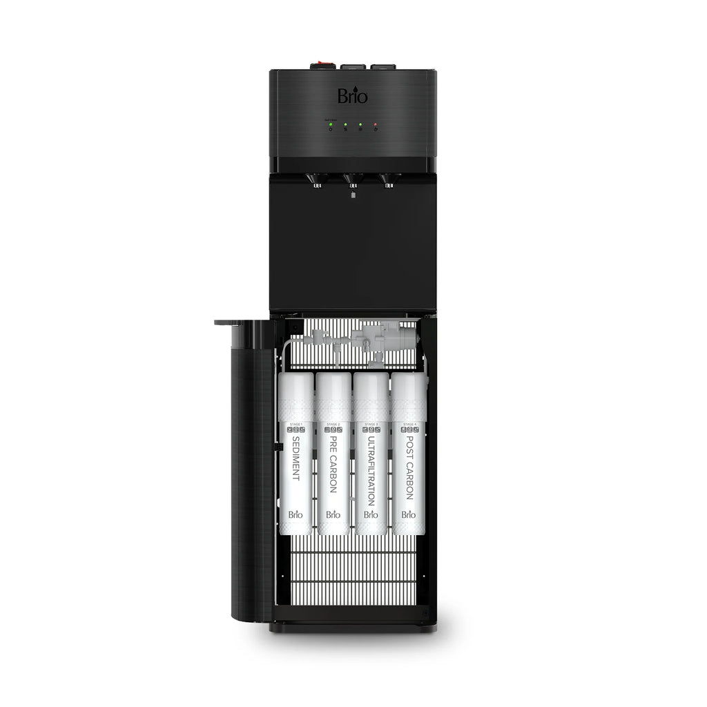 Brio 500 Series 4-Stage UF Bottleless Water Cooler Black Stainless