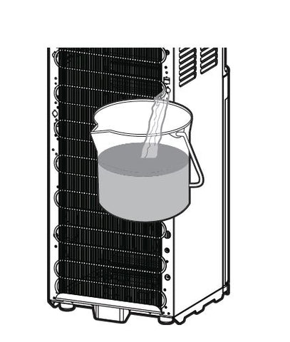 Drenaje de agua desde la parte trasera del enfriador de agua