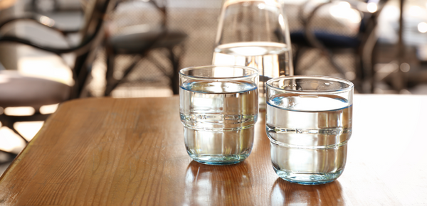 Two glasses of clear filtered water