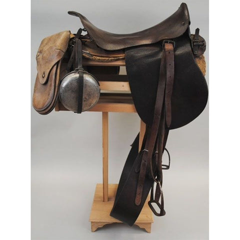 Old vegetable tanned leather horse saddle