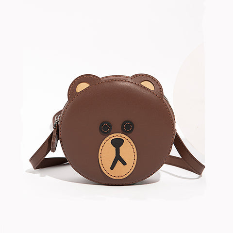 Brown Bear Leather Crossbody Bag for Kid