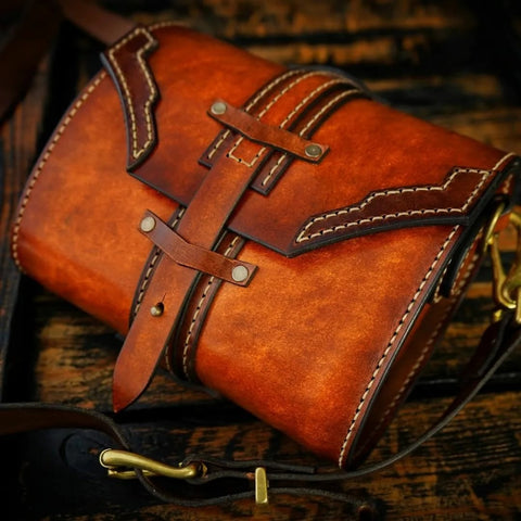 Vintage leather bag | Leather crossbody bag