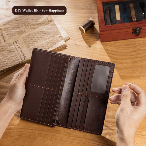 DIY leather wallet making kit | Easy diy leather kit - POPSEWING