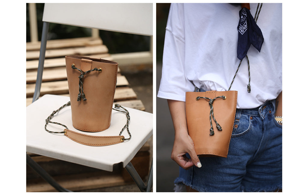 Full Grain Leather Handmade Bucket Bag | DIY Leather Bag Kits