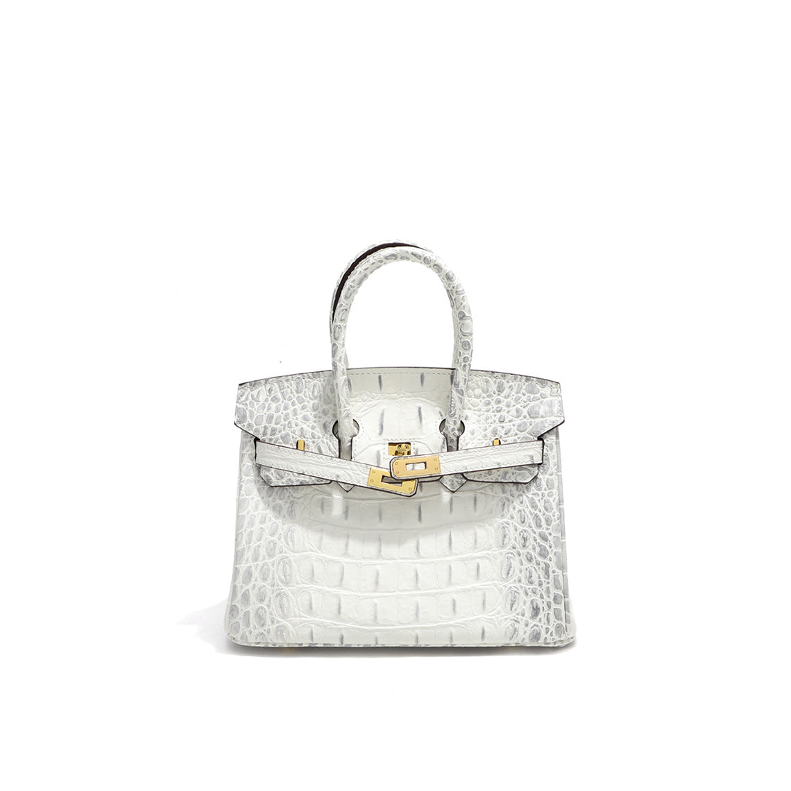 Crocodile Embossed Leather Inspired Trendy Platinum Bag