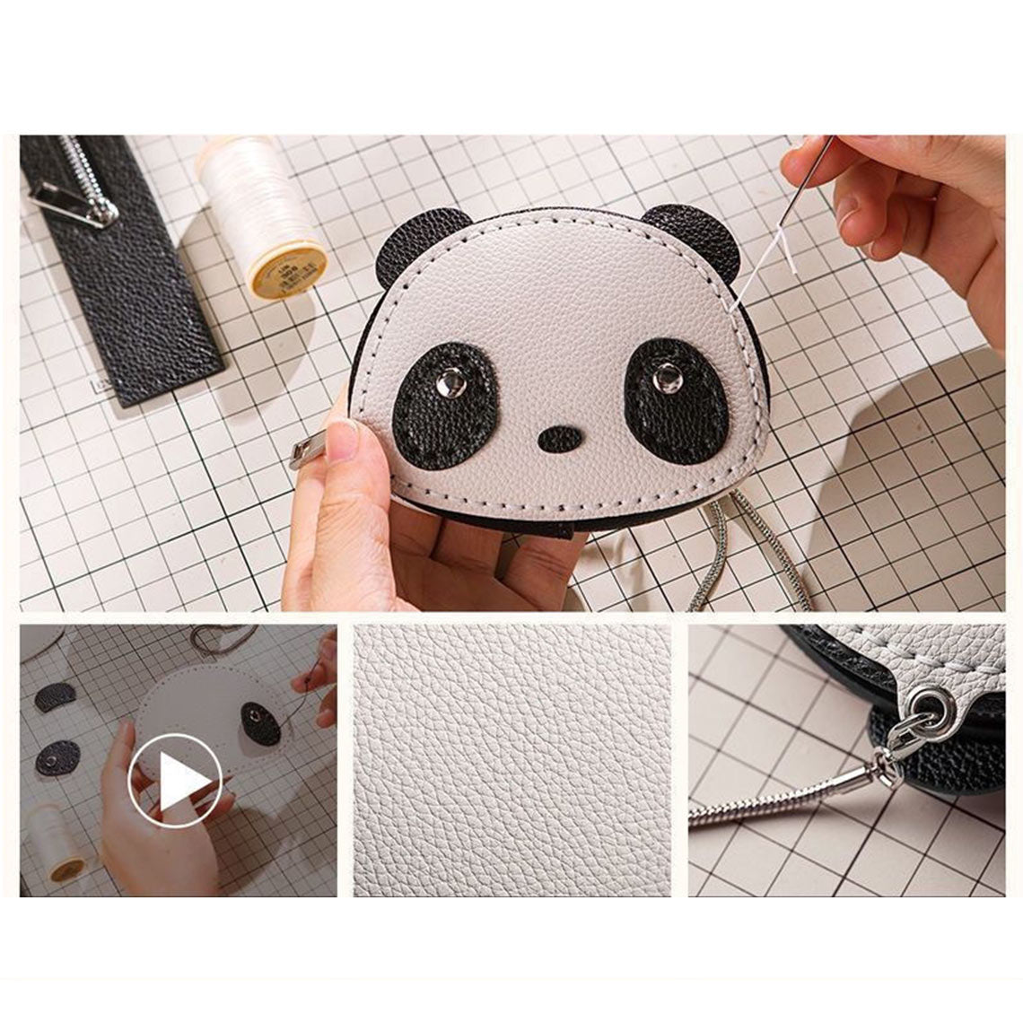 POPSEWING® Leather Panda Wallet Purse Bag DIY Kit