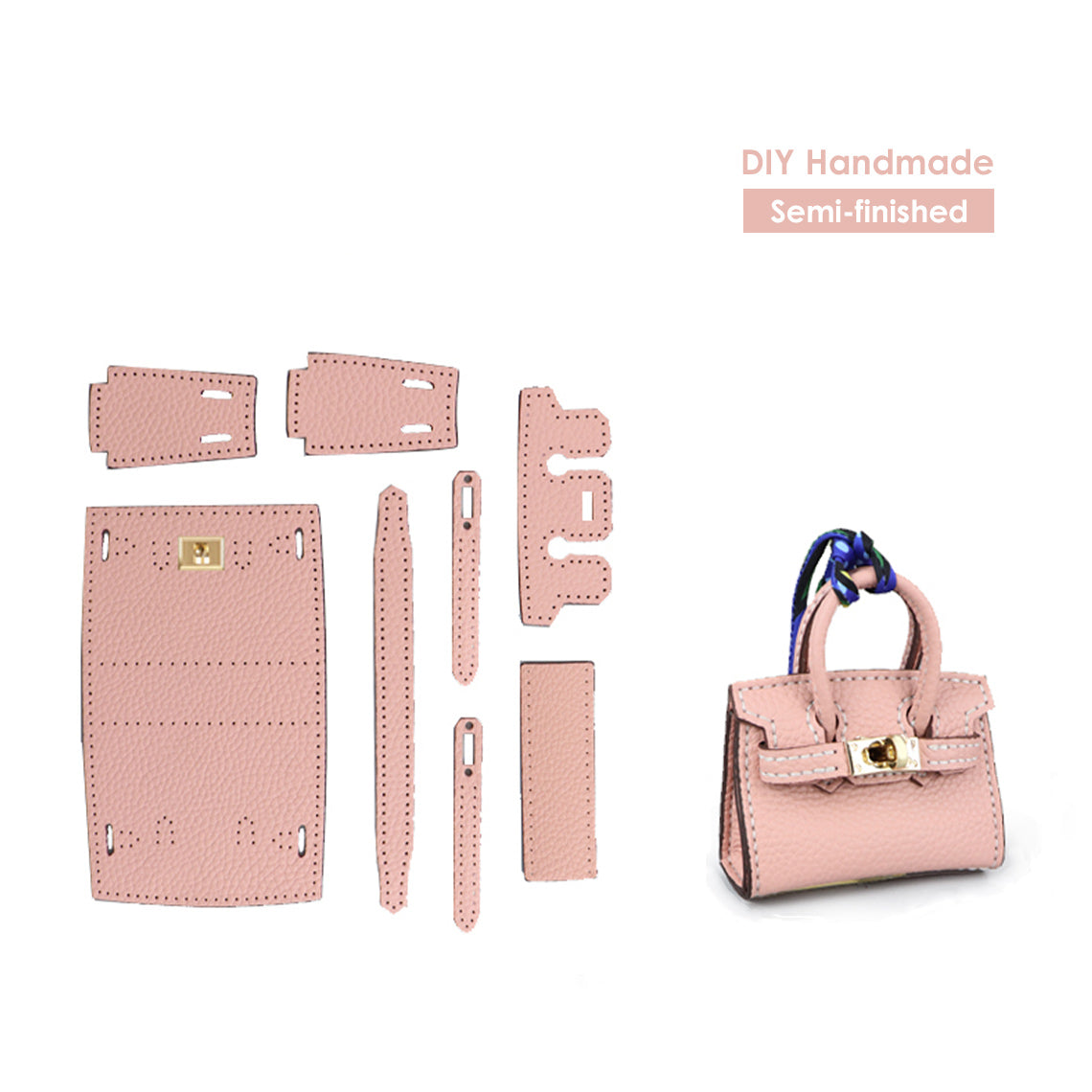 POPSEWING® Top Grain Leather Mini Birkin Bag Charm DIY Kit