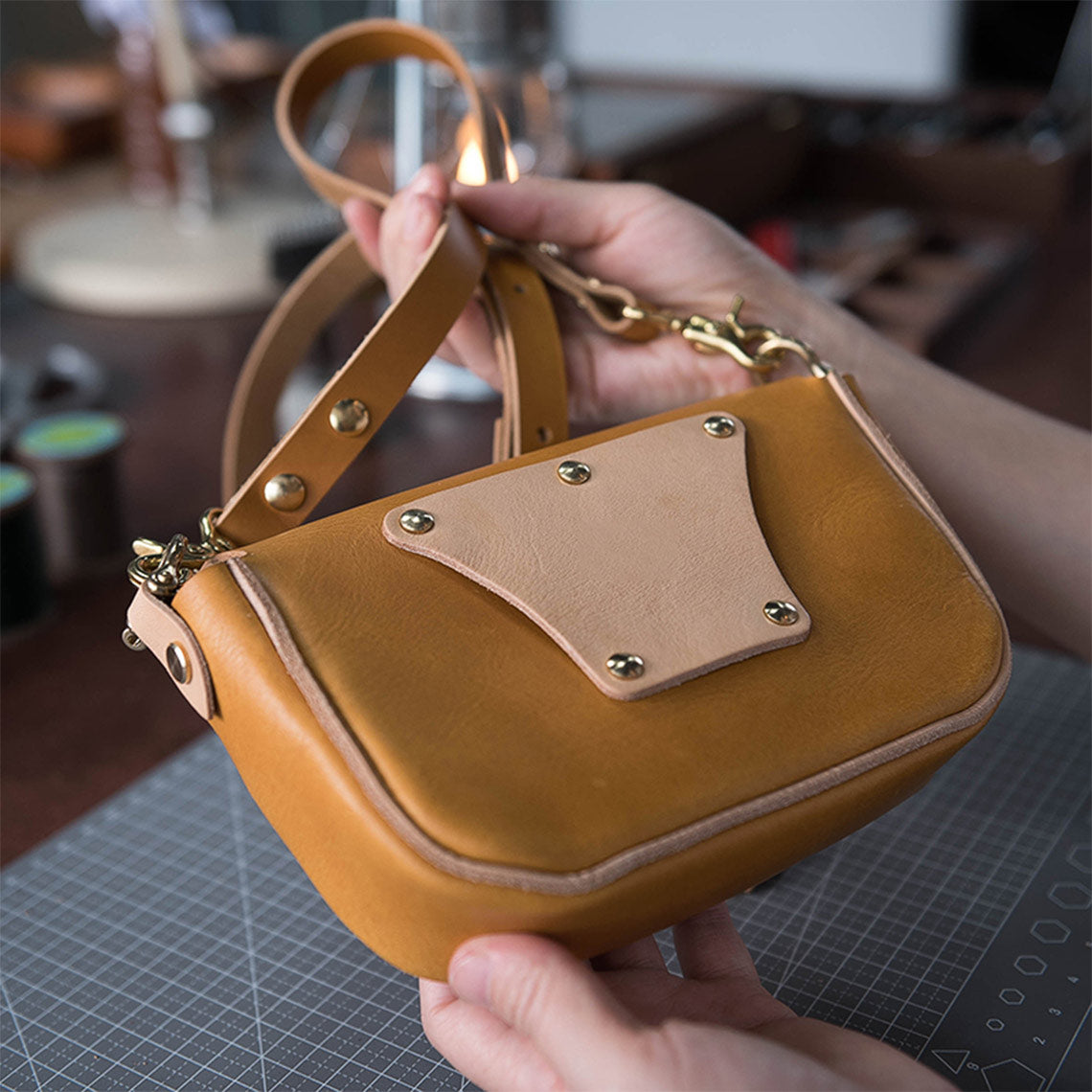 POPSEWING® Full Grain Leather Vintage Crossbody Bag DIY Kit