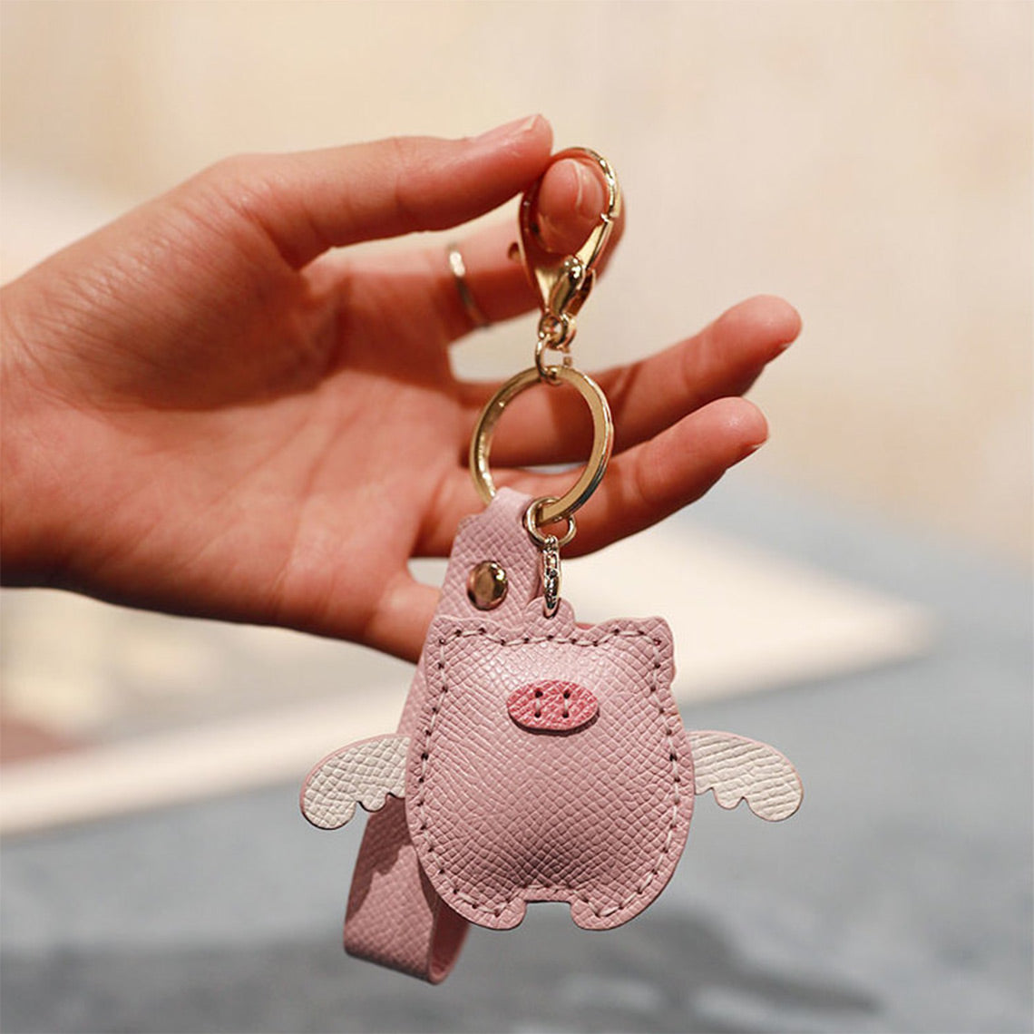 POPSEWING® Top Grain Leather Flying Pig Keychain DIY Kit