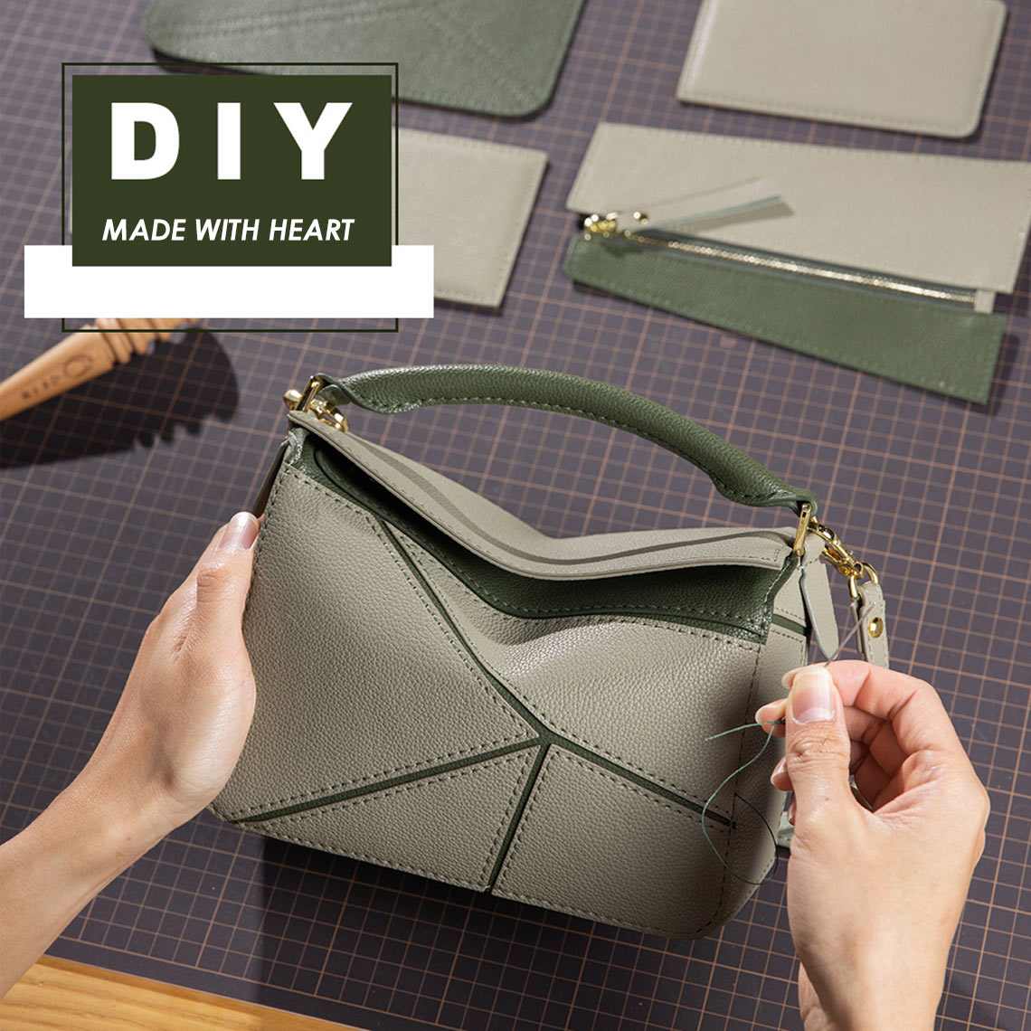 POPSEWING® Leather Puzzle Crossbody Bag DIY Kit