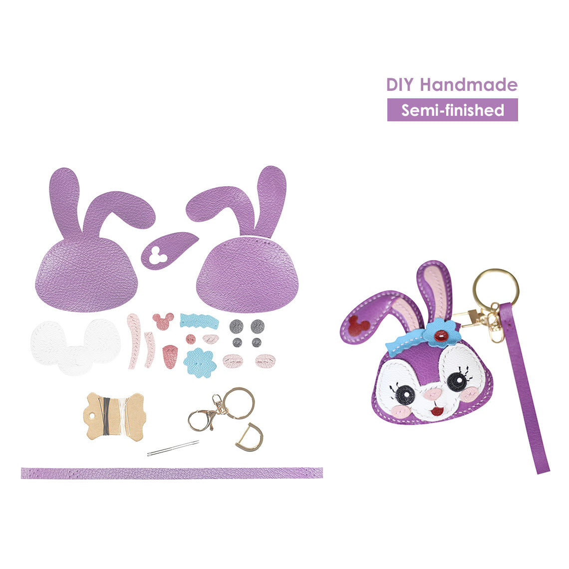 POPSEWING® Leather Lavender Bunny Keychain DIY Kit