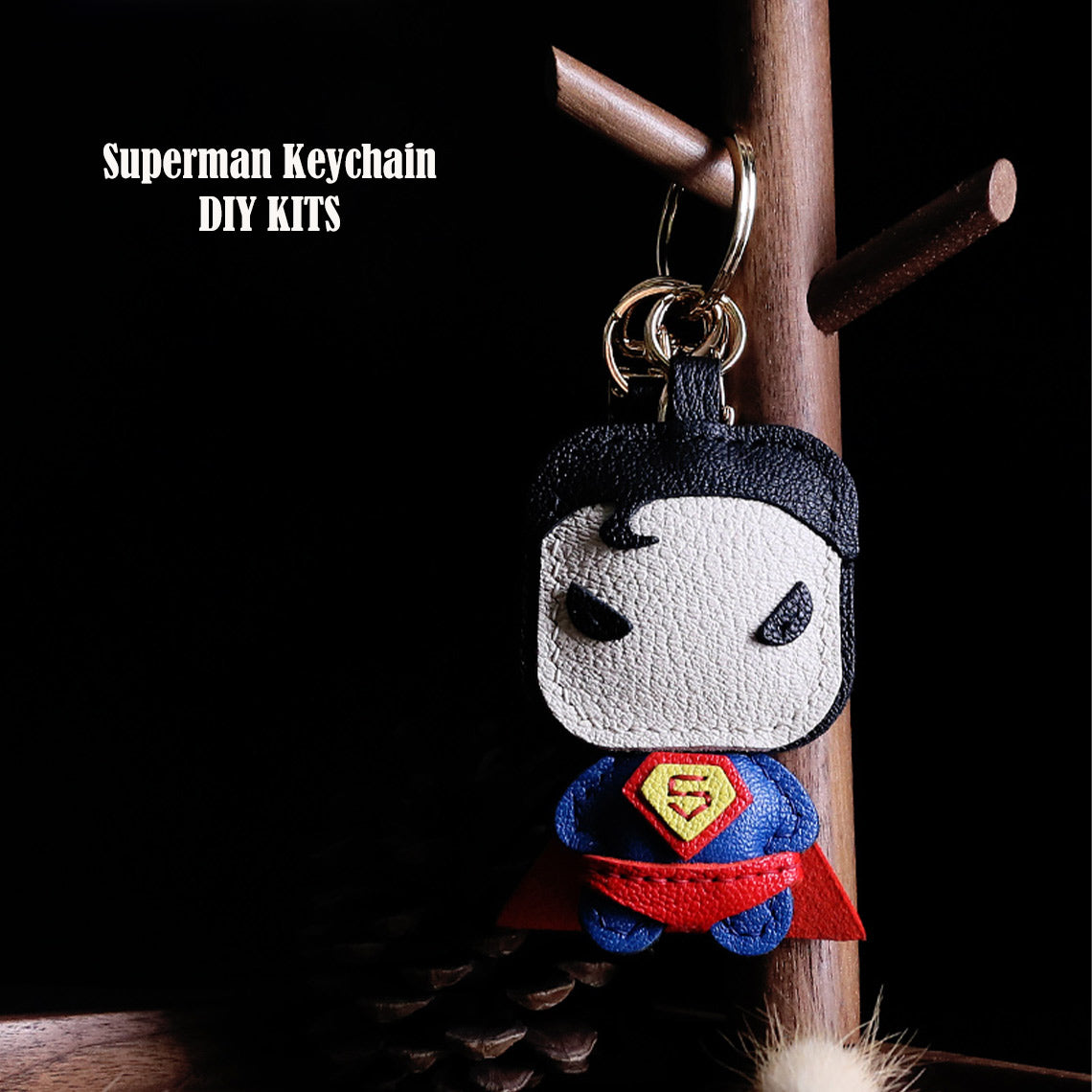 POPSEWING® Sheep Leather Superman Keychain DIY Kit