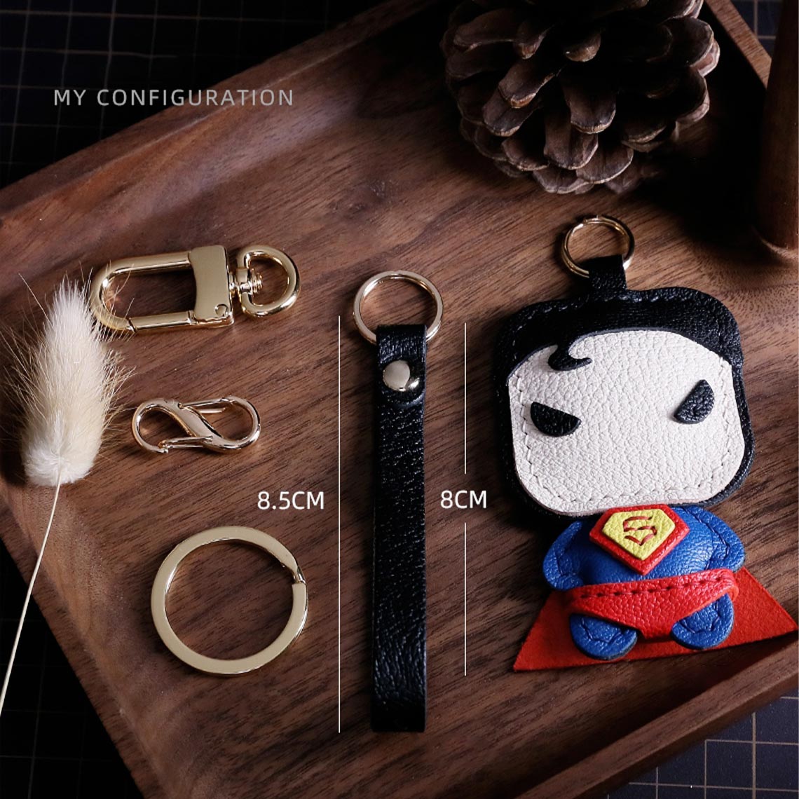 POPSEWING® Sheep Leather Superman Keychain DIY Kit