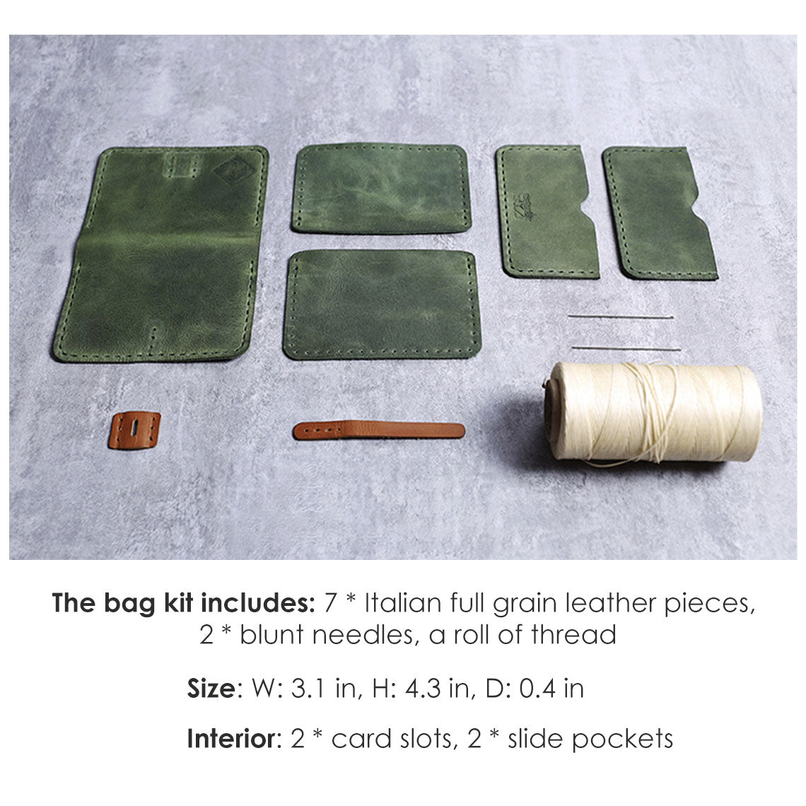 POPSEWING® Full Grain Leather Slim Card Holder DIY Kit