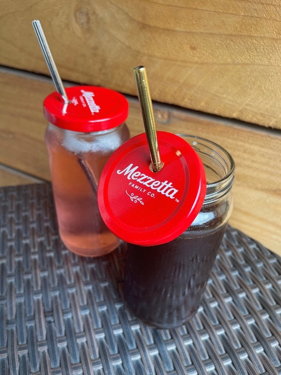 Mezzeta jars with straws