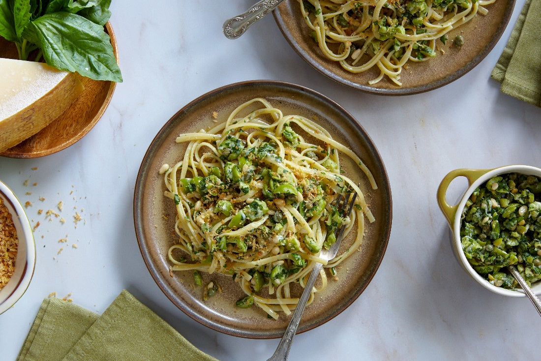 Linguine with Castelvetrano Olive Pesto