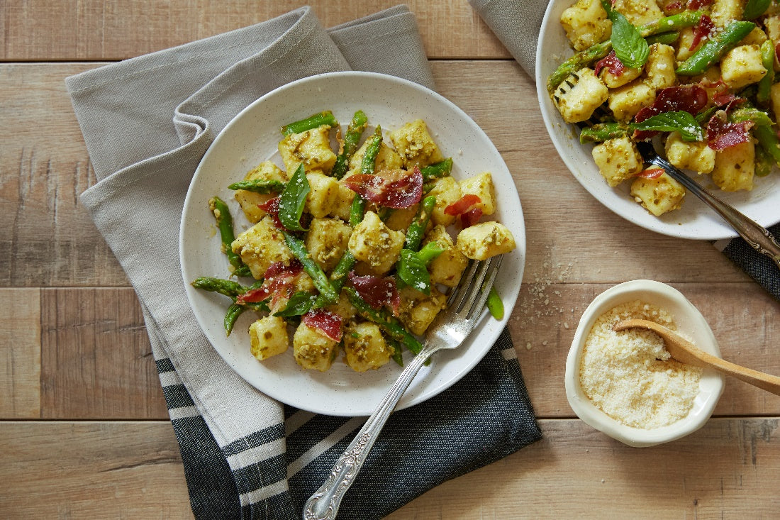  Handmade Gnocchi with Asparagus and Crispy Prosciutto