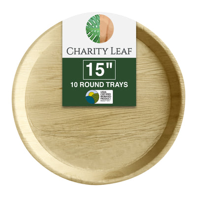 Palm Leaf Round Plates 10 Inch (Set of 25/50/100) - FREE US Shipping
