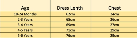 Size chart