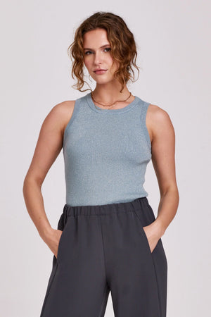 Cora Sleeveless Lurex Rib Tank - Buda's Red Door