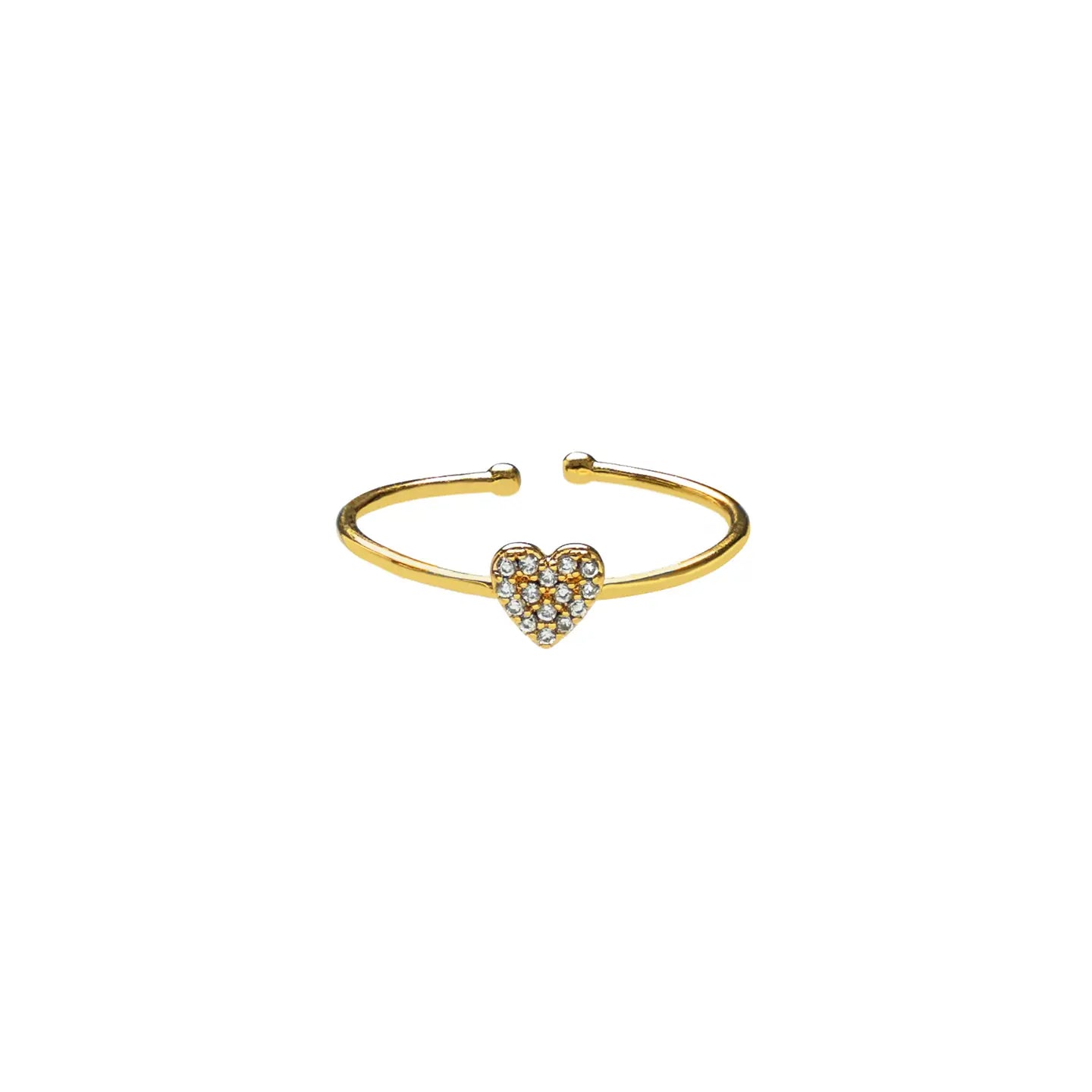 Adjustable Mini Shiny Heart Ring