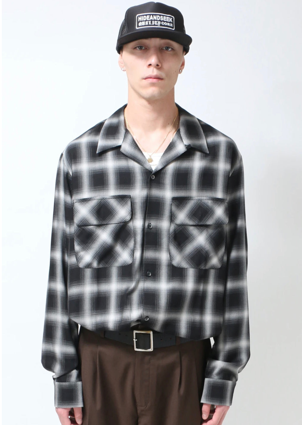 HIDEANDSEEK Ombre Check L/S Shirt キムタク-