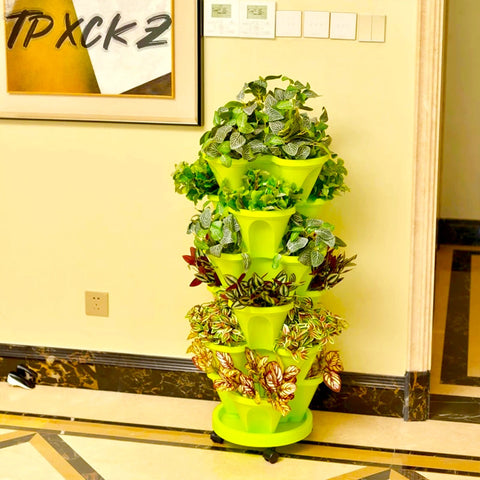 Pots de plantes empilables en plastique, pots de fleurs, légumes