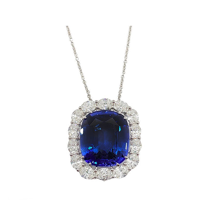 24.57ct Ceylon Sapphire & Diamond Necklace - TFJSaphDiam1672 – Tracy’s ...