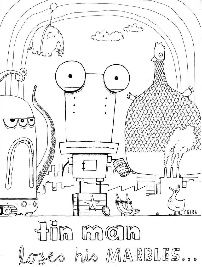 The Adventures of Tin Man colouring in activity