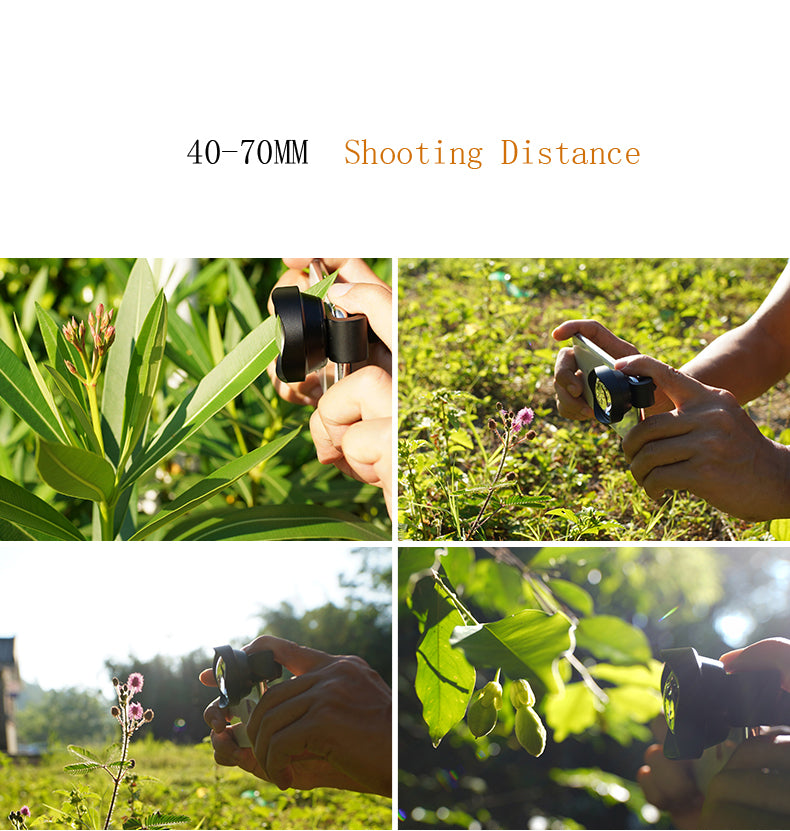 75mm Telephoto Macro Lens Super Macro Phone External Lens Multi Coated 40-75mm Focus Distance for Insect Floral Jewelry