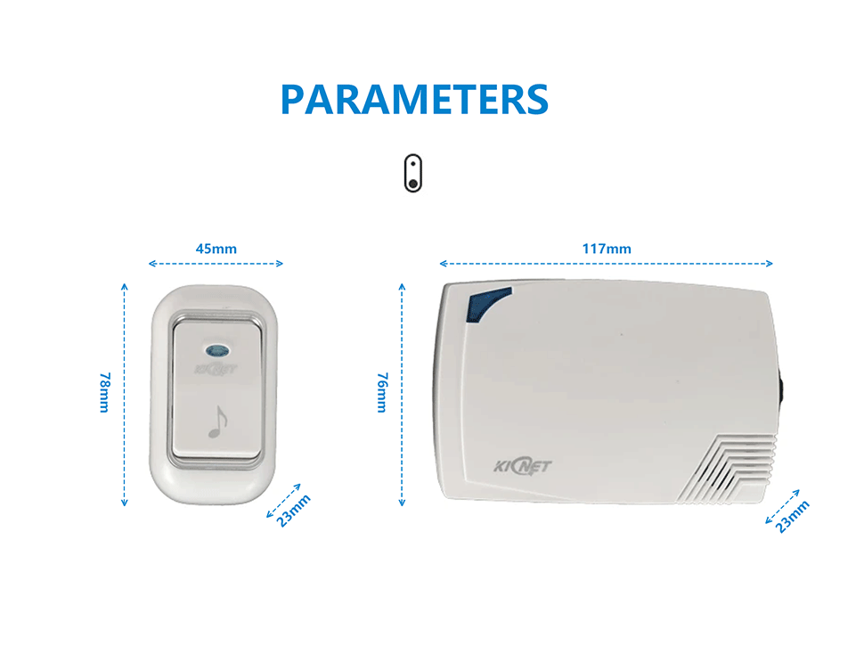 B02 Waterproof Doorbell 1-1 Receiver Long Range Wireless Doorbell