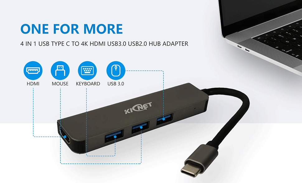 4 IN 1 USB Type C to 4K HDMI USB3.0 USB2.0 Hub Adapter