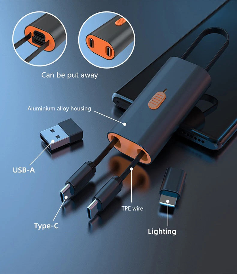 PD 60W Fast Charging 4 in 1 Multifunctional OTG Storage Cable Charge Data Cable