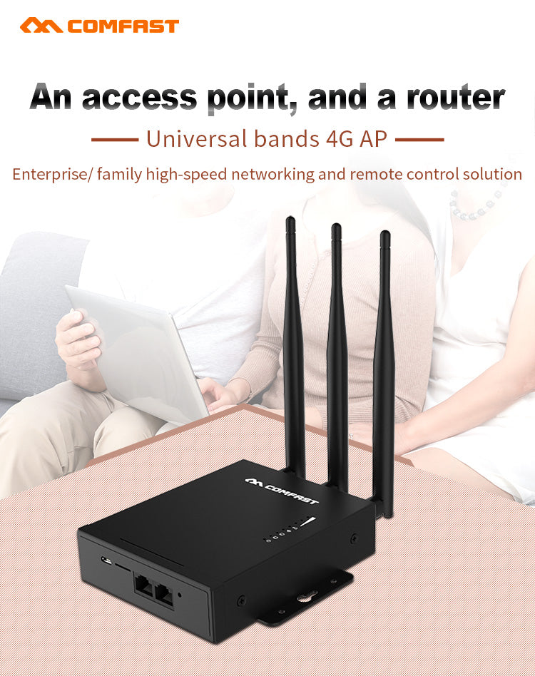 2.4G LTE Wireless AP Wifi Router Outdoor CPE plug and play 4G SIM card Waterproof Hotspot Wireless 3*5dBi antennas