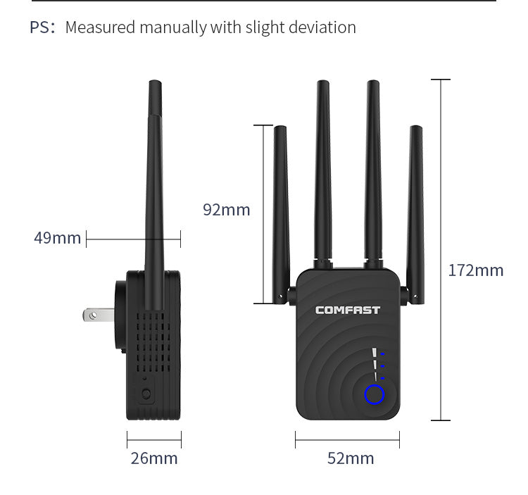 CF-WR754AC Repeater COMFAST WIFI 2.4G&5G dual frequency 1200Mbps Home Wireless Extender Router signal Wifi Range 4*2dbi Antenna