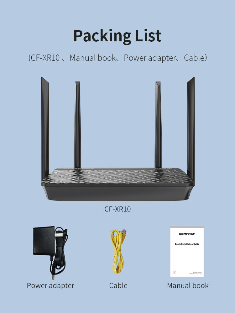 COMFAST CF-XR10 Wifi6 1800Mbps Dual Band Quad-Core1.2GHz Smart MESH Wireless Router